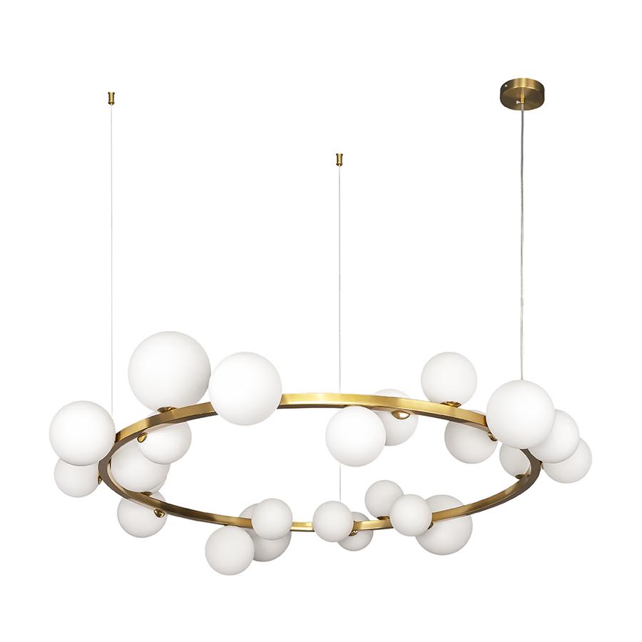 Люстра підвісна кільце Light House LS-17132-24 GAB/WH плафон білий Бронзовий