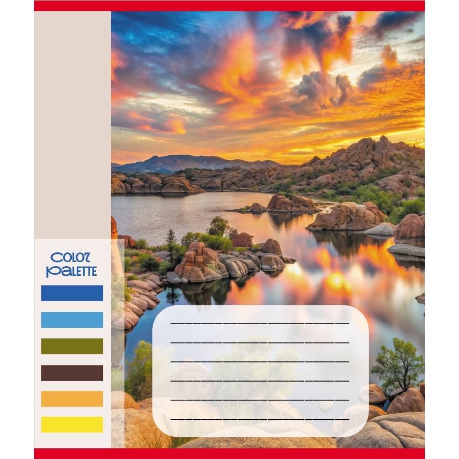 Шкільний зошит Кольори гір 060-610093K-1 в клітинку 60 аркушів (RLT55397)