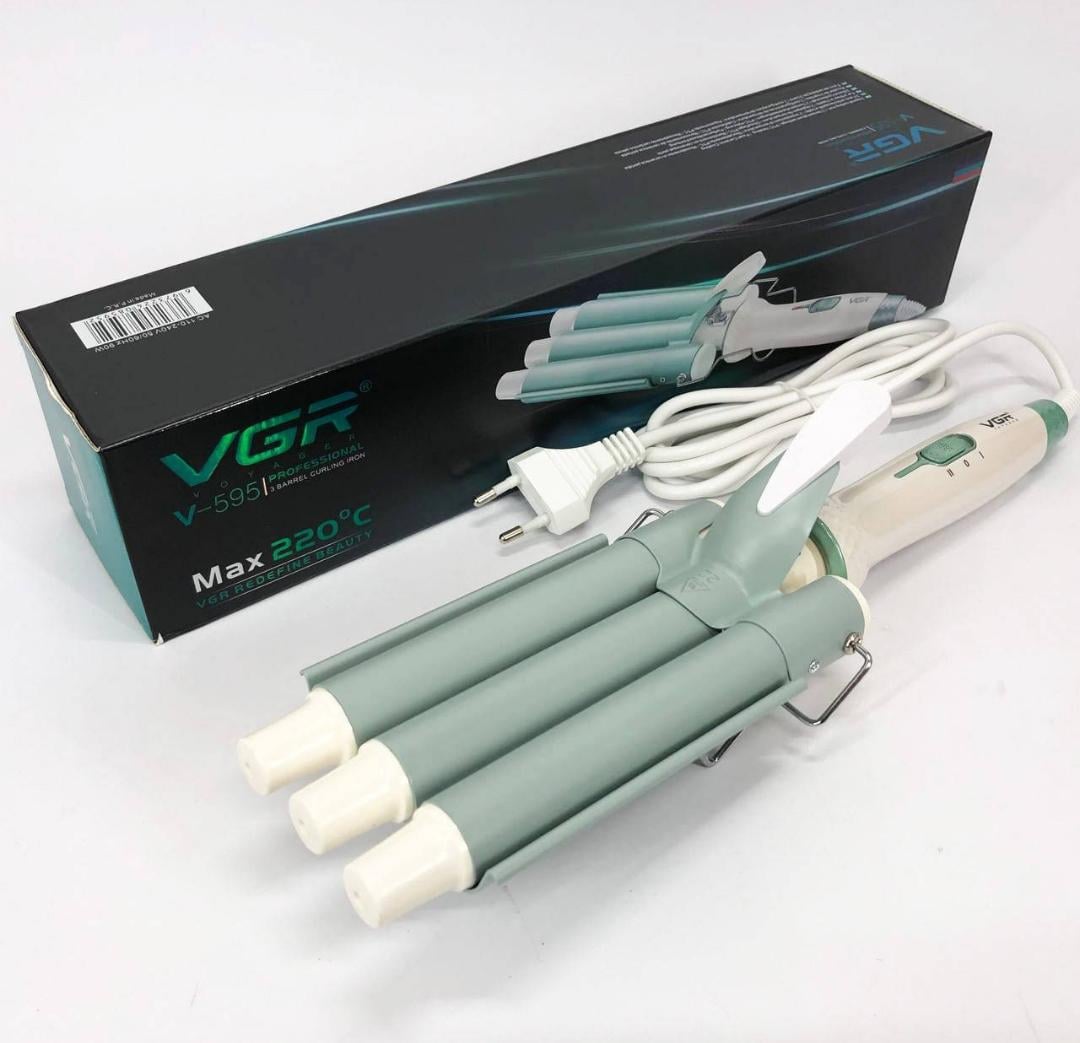 Плойка для волос VGR V-595 с керамическим покрытием 3 волны (21626721) Плойка для волос VGR V-595 с керамическим покрытием 3 волны (21626721)