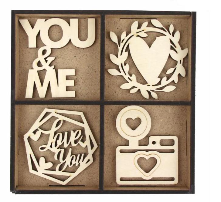 Набор заготовок ROSA TALENT Love you 1 13х13 см 12 шт.