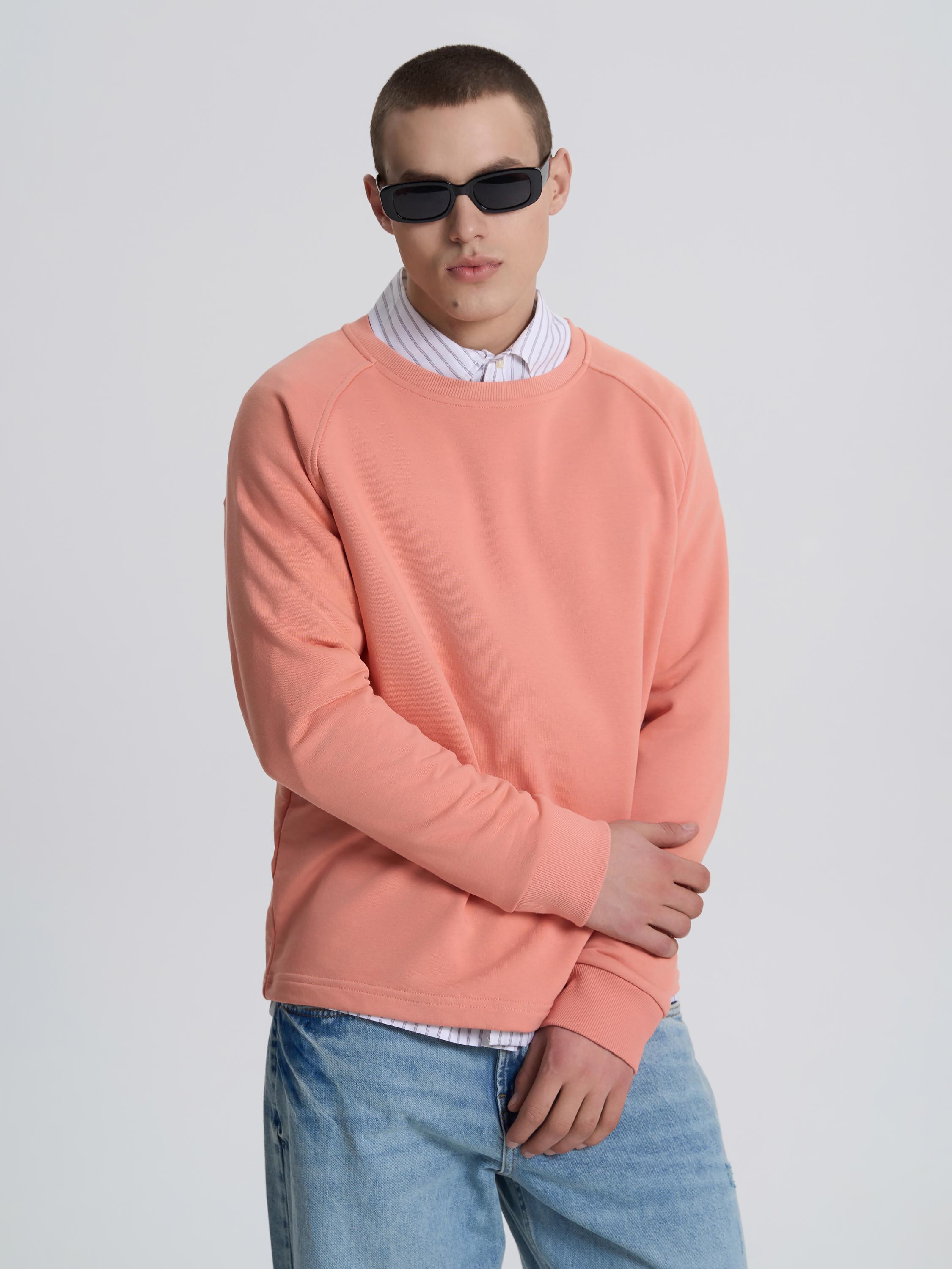 Свитшот-реглан мужской ROZA 240620 XL Коралловый (4824005724329) - фото 6