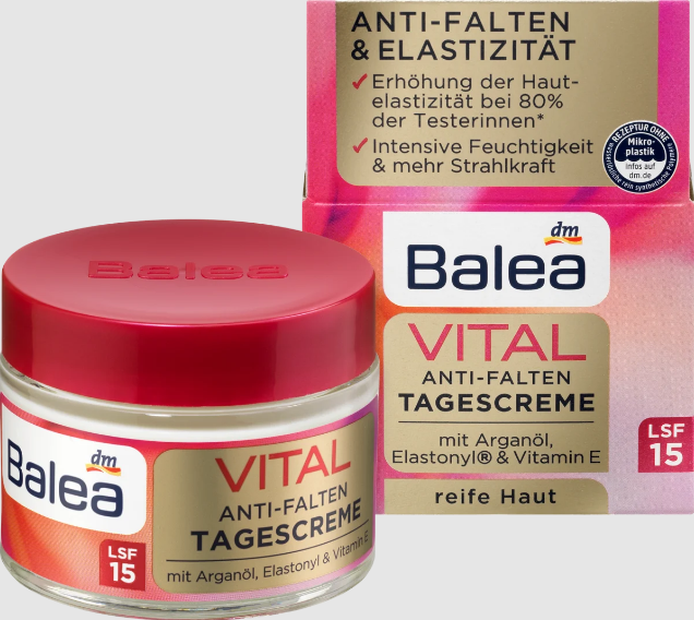 Крем для обличчя Balea Vital Anti-Falten денний 50 мл (4058172275128)