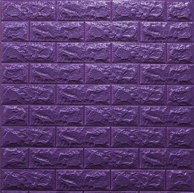 Панель самоклеящиеся 3D Sticker Wall звукоизоляционная 700x770x5 мм кирпич Фиолетовый