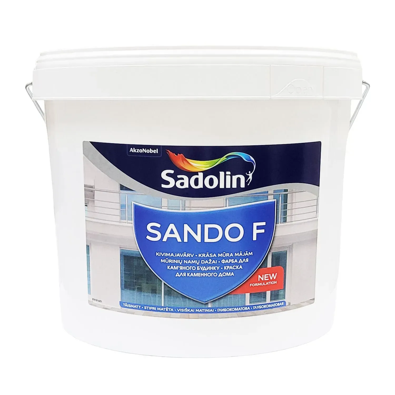 Краска фасадная акрило-латексная глубокоматовая Sadolin Sando F 10 л BW Белый (2893908089)