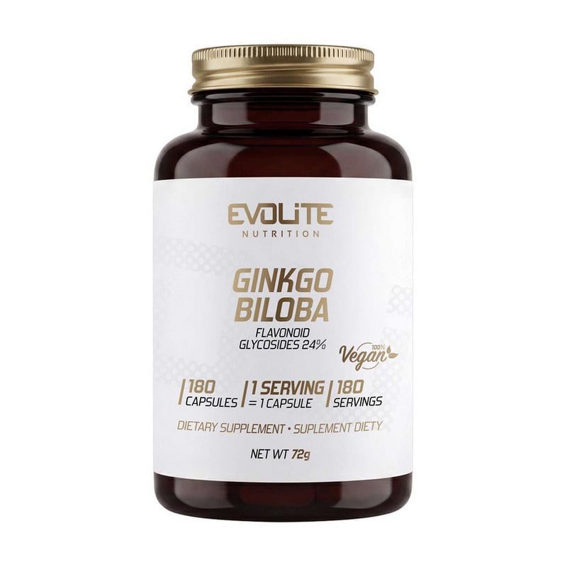 Гинкго билоба Evolite Nutrition Ginkgo Biloba 60 мг экстракт 24% 180 вер. капс.