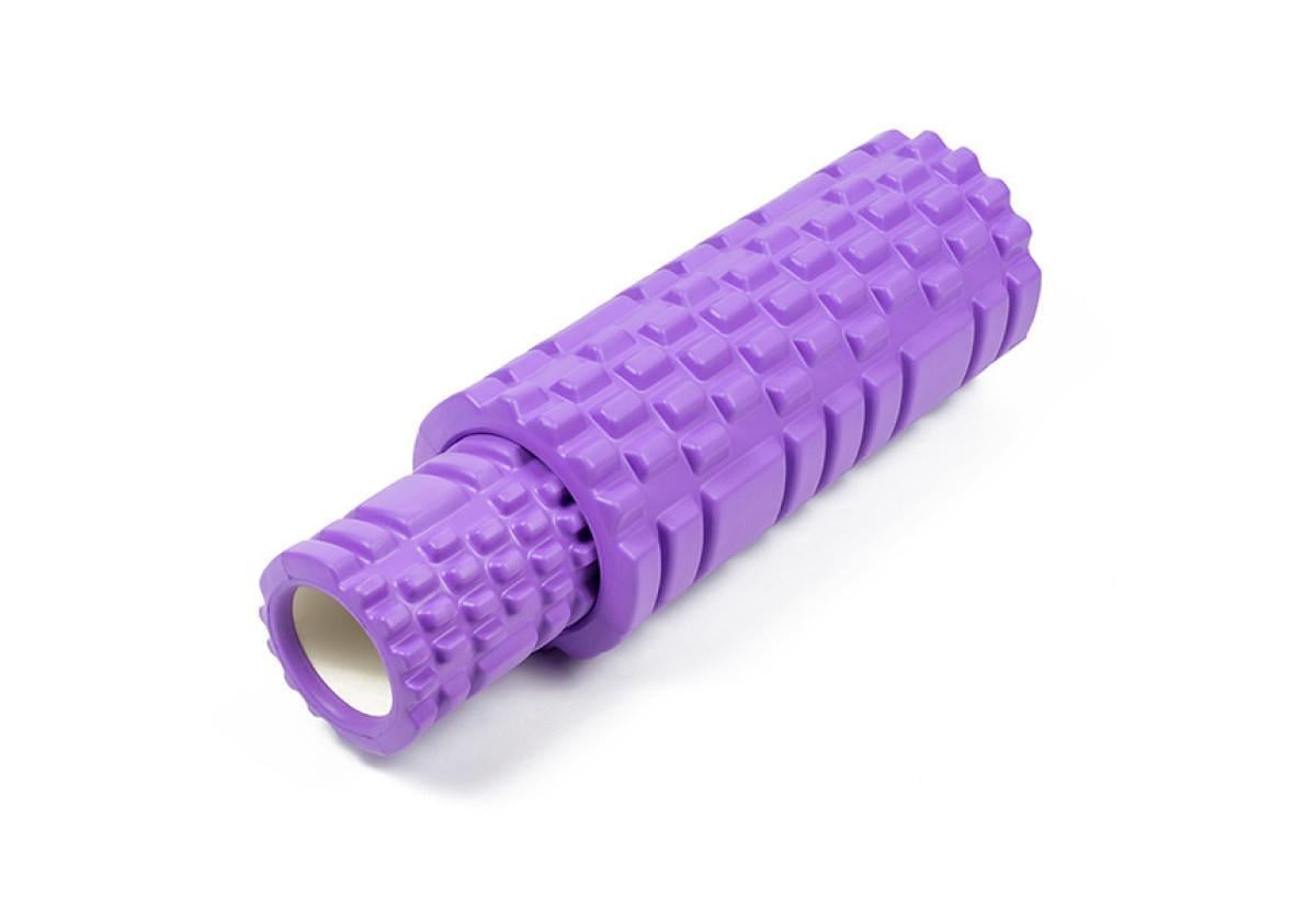 Массажный ролик EasyFit набор Grid Roller Double 33 см Фиолетовый (EF-7737s-1)