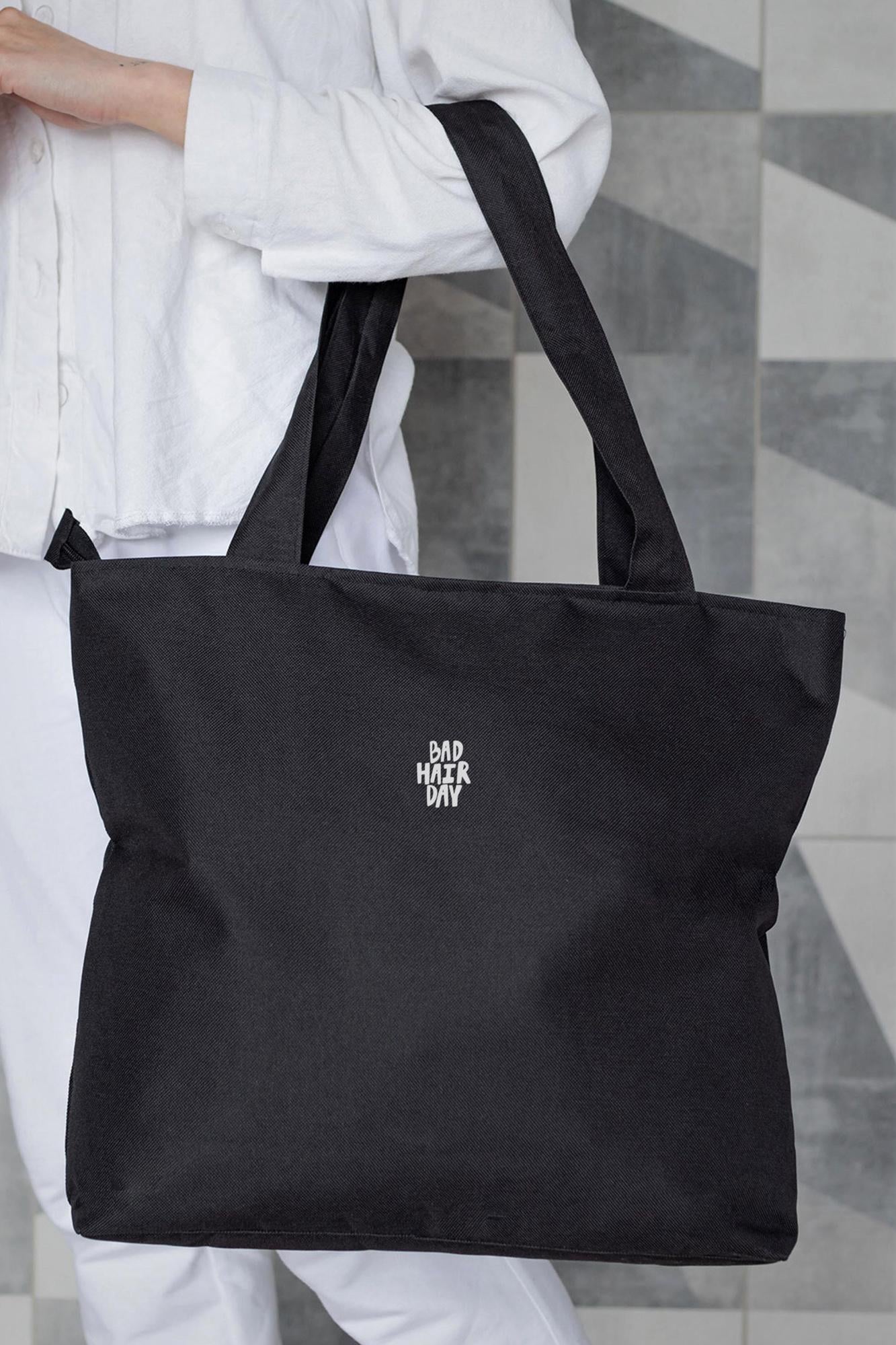 Шопер жіночий тканинний еко з принтом BadHair Black (8055439)