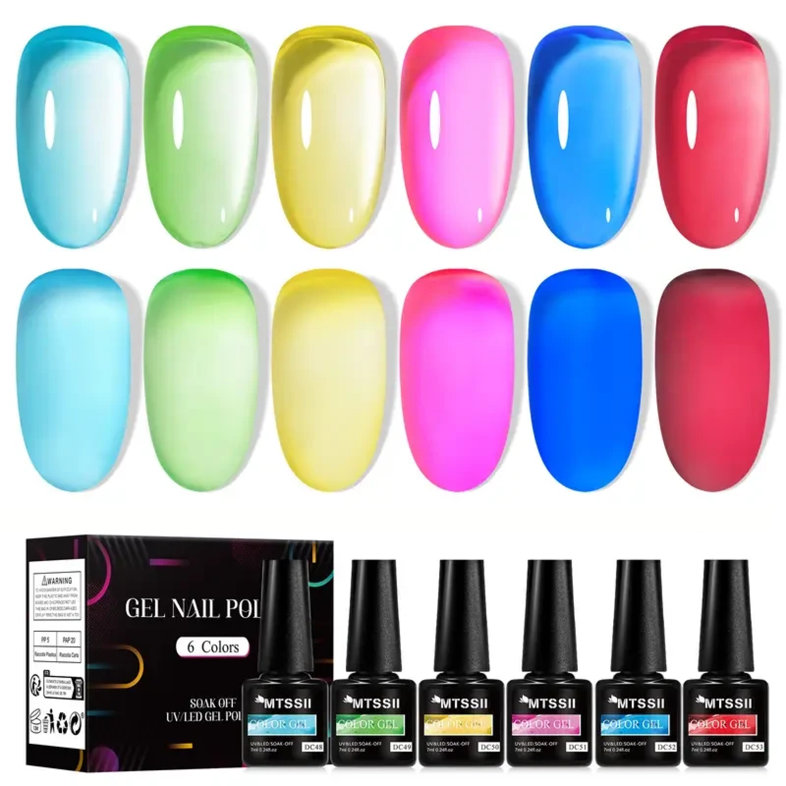 Набор гель-лаков MTSSII Jelly Nail Gel Tropic Drops 6 шт. Прозрачный (2667517614)