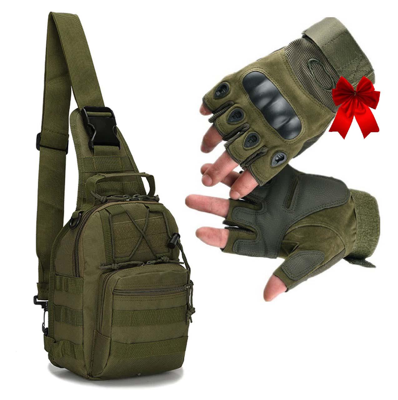 Сумка через плече USARMY B14 Oxford 600D 26х19х10 см і рукавички відкриті Oakley XXL Оливковий - фото 3 Сумка через плече USARMY B14 Oxford 600D 26х19х10 см і рукавички відкриті Oakley XXL Оливковий - фото 3