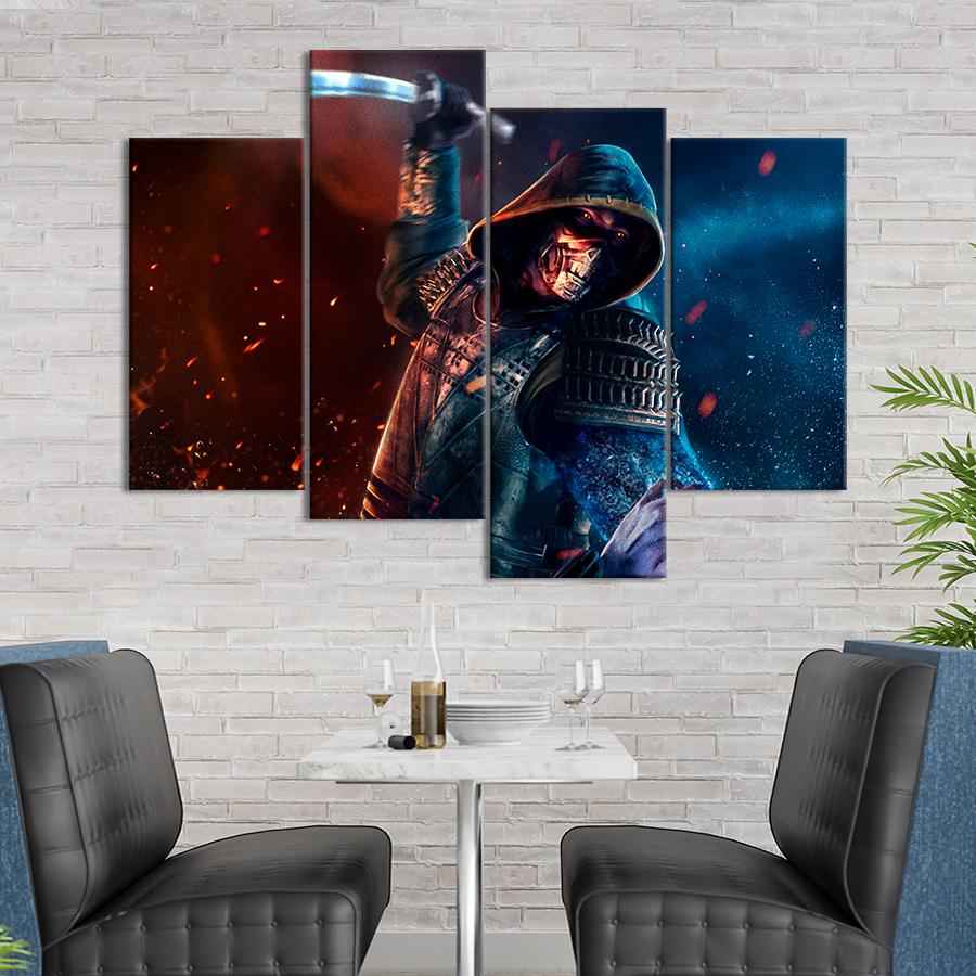 Настенний декор Постер с Скорпионом Мортал Комбат 89x56 см (A219-4)