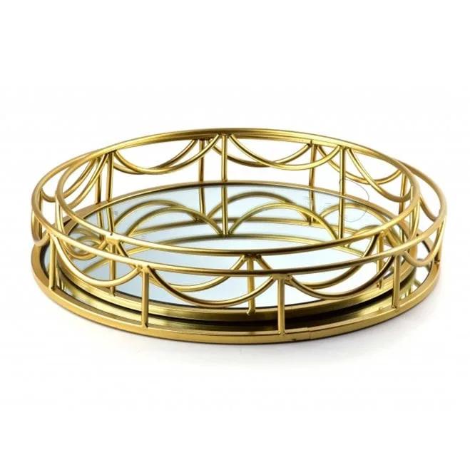 Комплект металевих круглих підносів Flora Lucas 2 шт. (35516) - фото 2 Комплект металевих круглих підносів Flora Lucas 2 шт. (35516) - фото 2