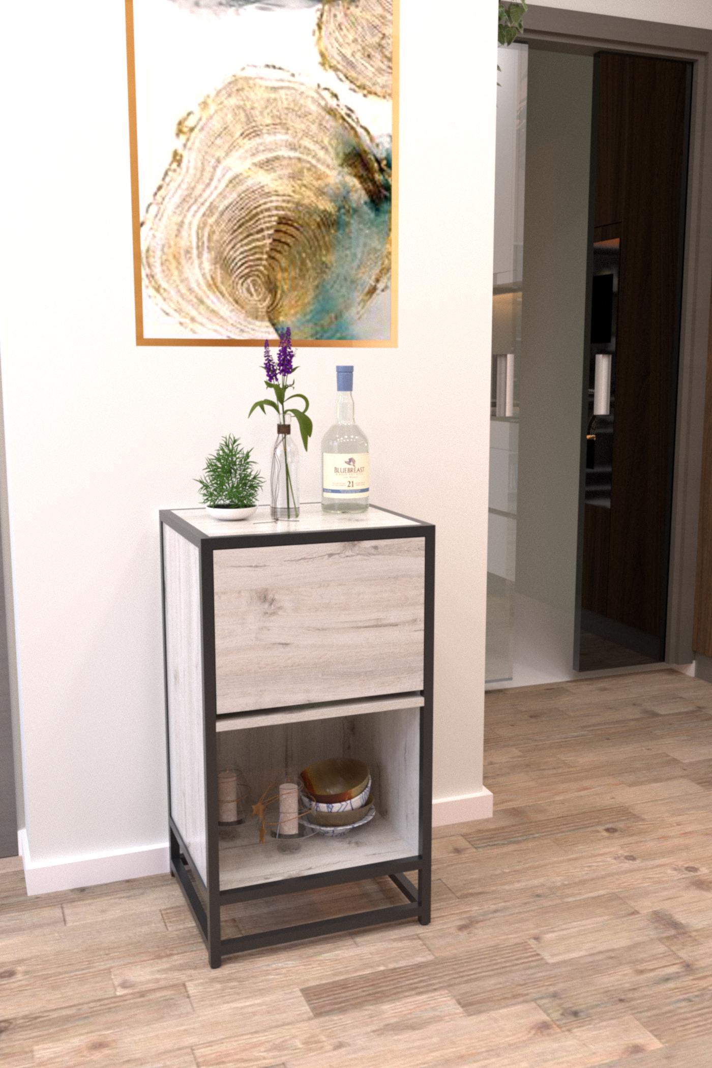 Тумба EcoLoft Скавелла DSP-1270-2 в стилі лофт Дуб Кортона (29820965) - фото 3