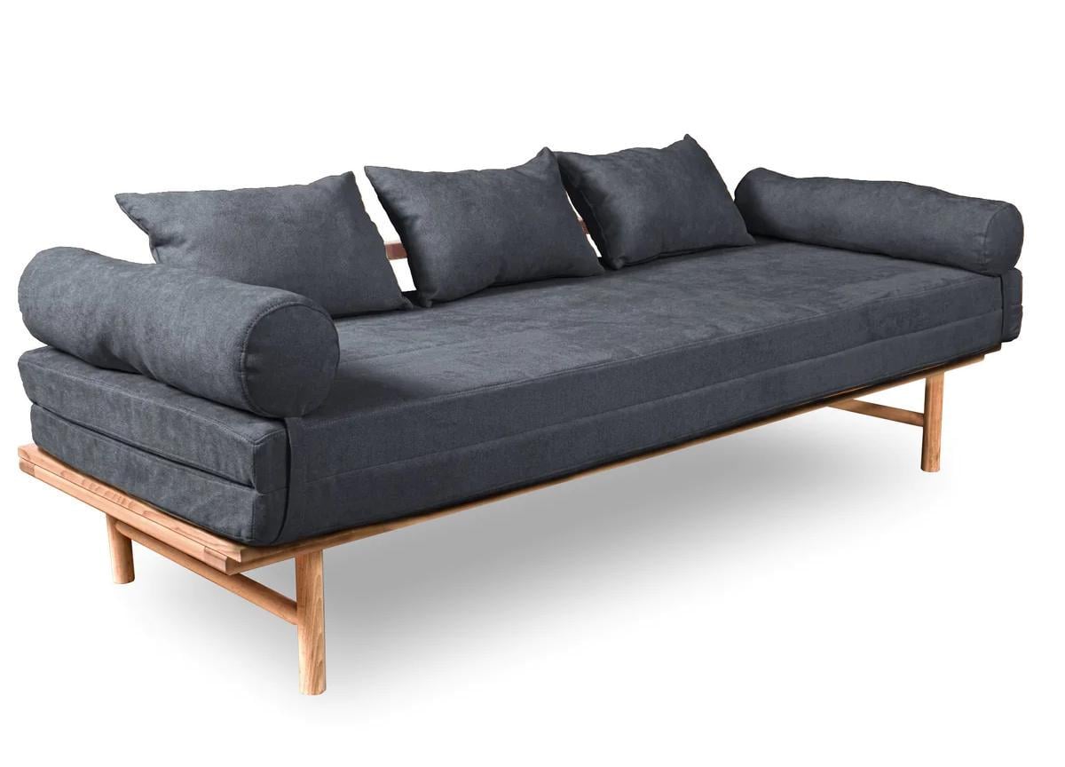 Диван-кушетка раскладной Woodman Le Mar из массива дерева Бук/Графитовый