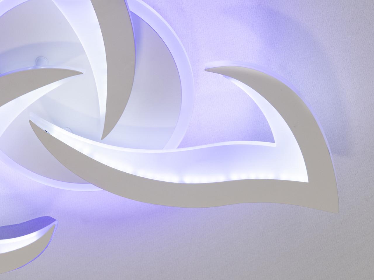 Люстра светодиодная с димером и пультом 8146/3WH 45W для гостиной Белый (2671035007) - фото 5