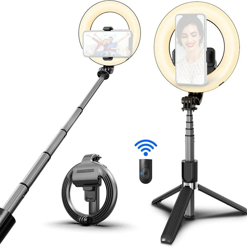 Селфи Led лампа кольцевая Mirror Selfie Stick L07 на треноге 16 см Черный (6251518) - фото 5 Селфи Led лампа кольцевая Mirror Selfie Stick L07 на треноге 16 см Черный (6251518) - фото 5