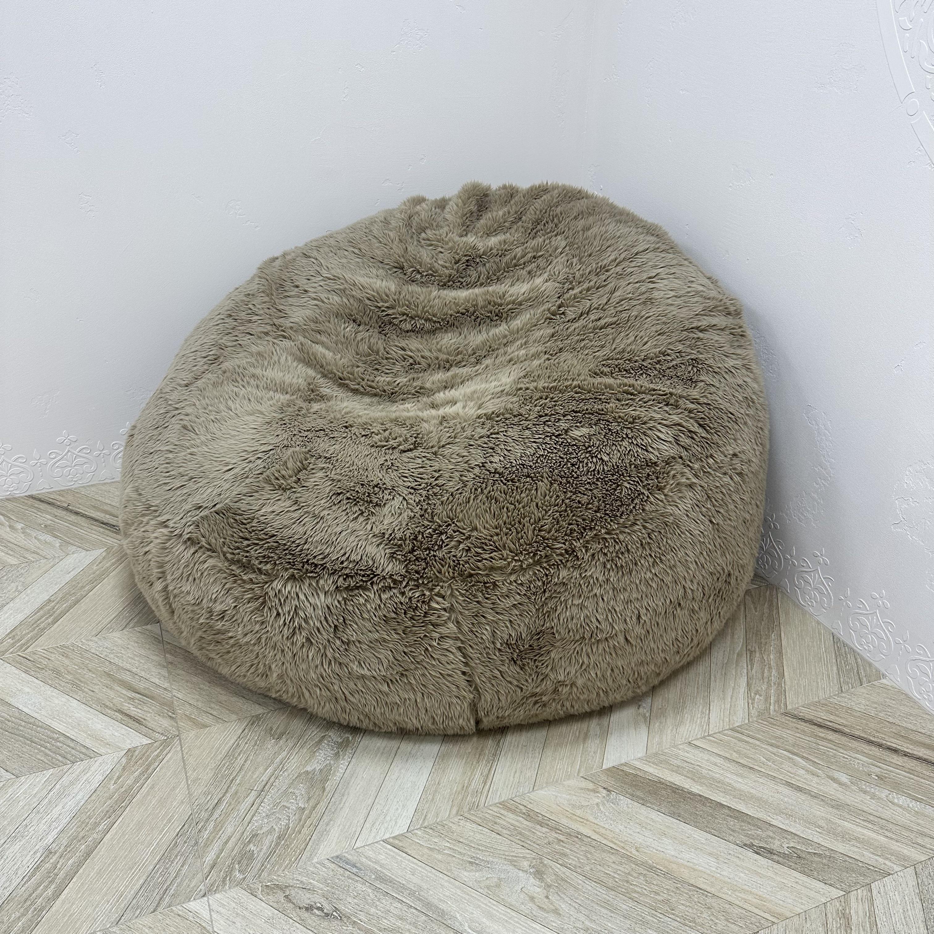 Бескаркасное кресло-мешок Comfort Home Mika меховое Ø80 см