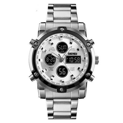 Наручные часы мужские с подсветкой Skmei 1389SI Silver (582534)