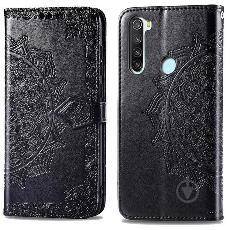 Кожаный чехол-книжка Epik Art Case с визитницей для Xiaomi Redmi Note 8T Черный (839764)