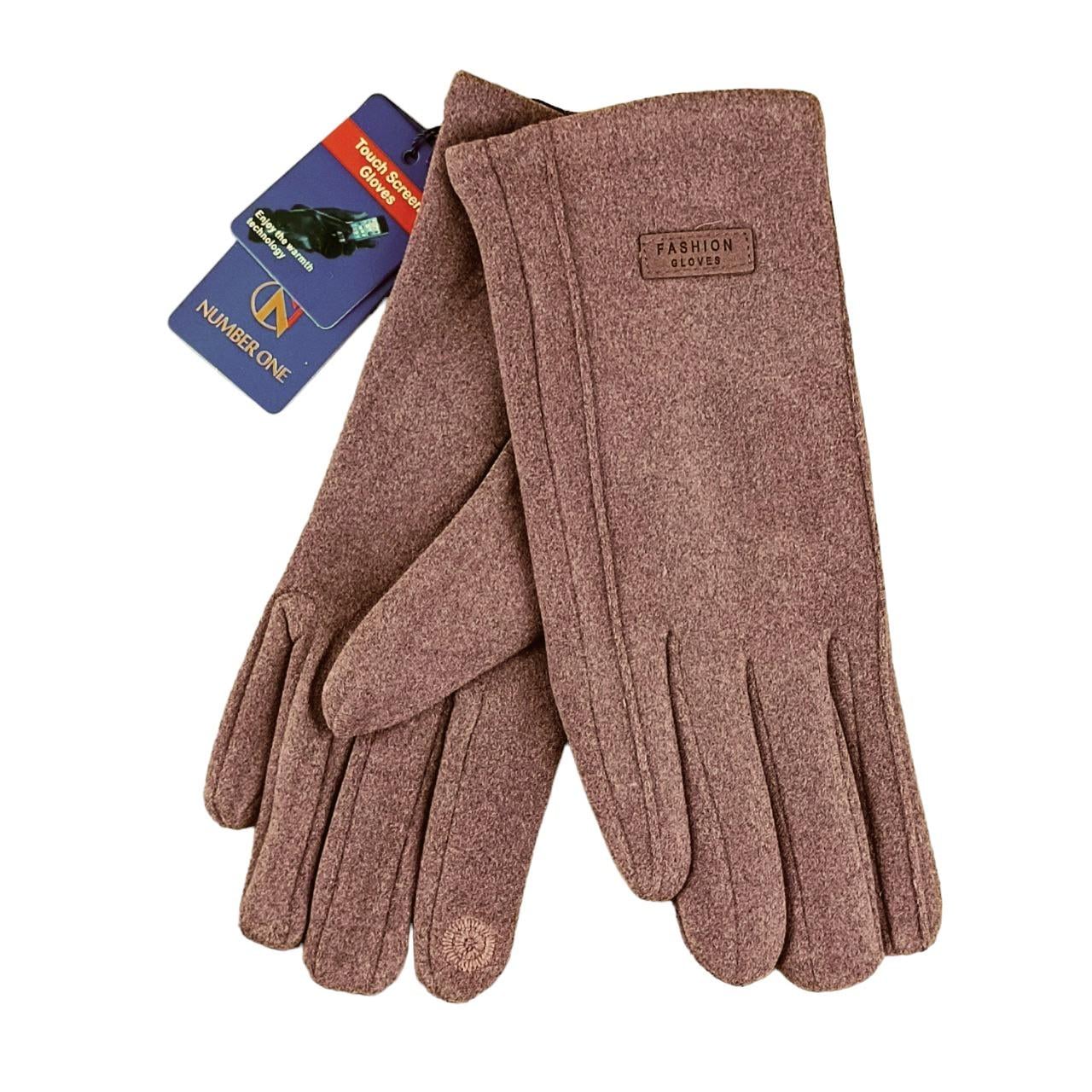 Перчатки женские UGC Дизайн 2 сенсорные пальтовая ткань Лиловый (47349)