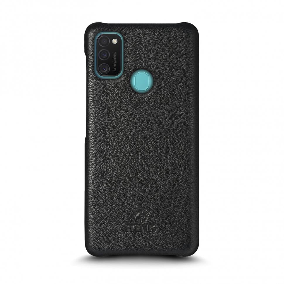Кожаная накладка Stenk Cover для Samsung Galaxy M21 Черная (69437)