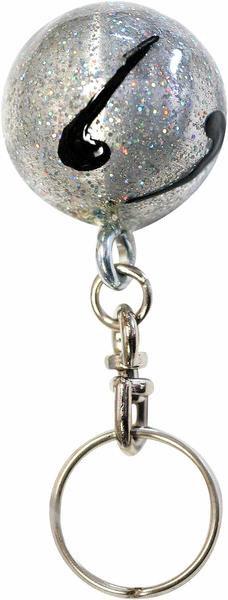 Брелок мини мячик Черный/Серебряный (00572)