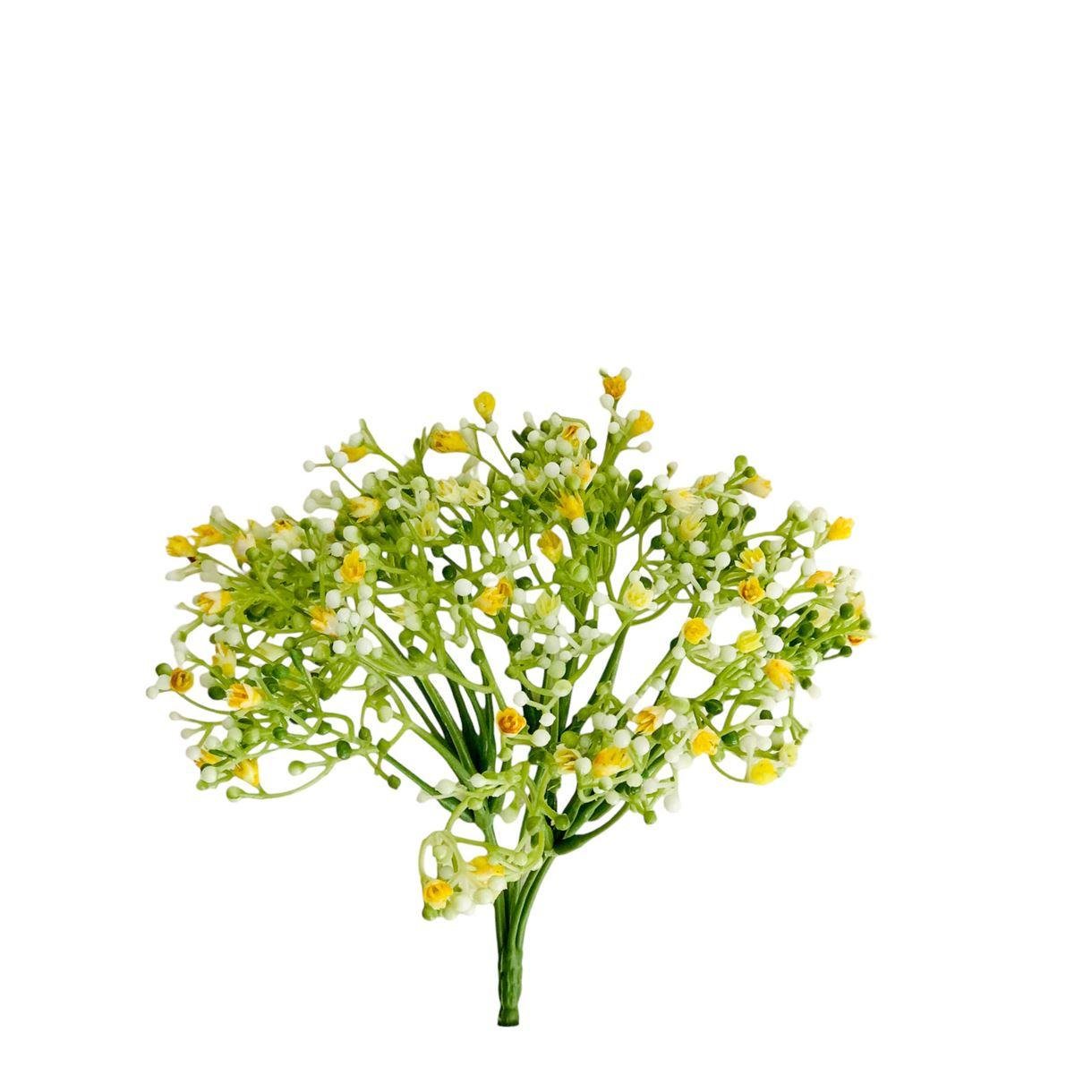 Искусственный гипсофил букет мини пластик 23 см Желтый - фото 1 Искусственный гипсофил букет мини пластик 23 см Желтый - фото 1