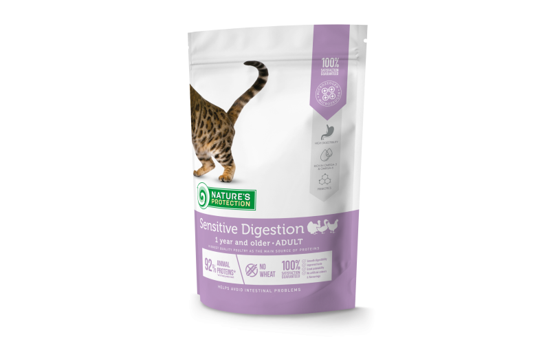 Корм для взрослых кошек сухой Nature's Protection Sensitive Digestion с чувствительным пищеварением с птицей 400 г (57660)