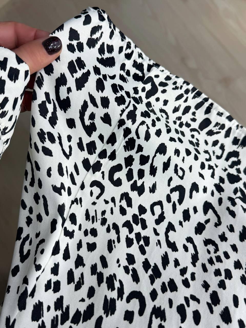 Сукня жіноча MIX RAY 4219 леопардовий принт коротка на гудзиках з пасок L Білий (1418) - фото 4 Сукня жіноча MIX RAY 4219 леопардовий принт коротка на гудзиках з пасок L Білий (1418) - фото 4