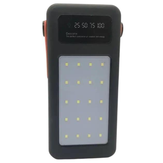 Повербанк с дисплеем 4 встроенными кабелями и LED-фонарем 10W 40000 mAh Черный (LM-123-41)