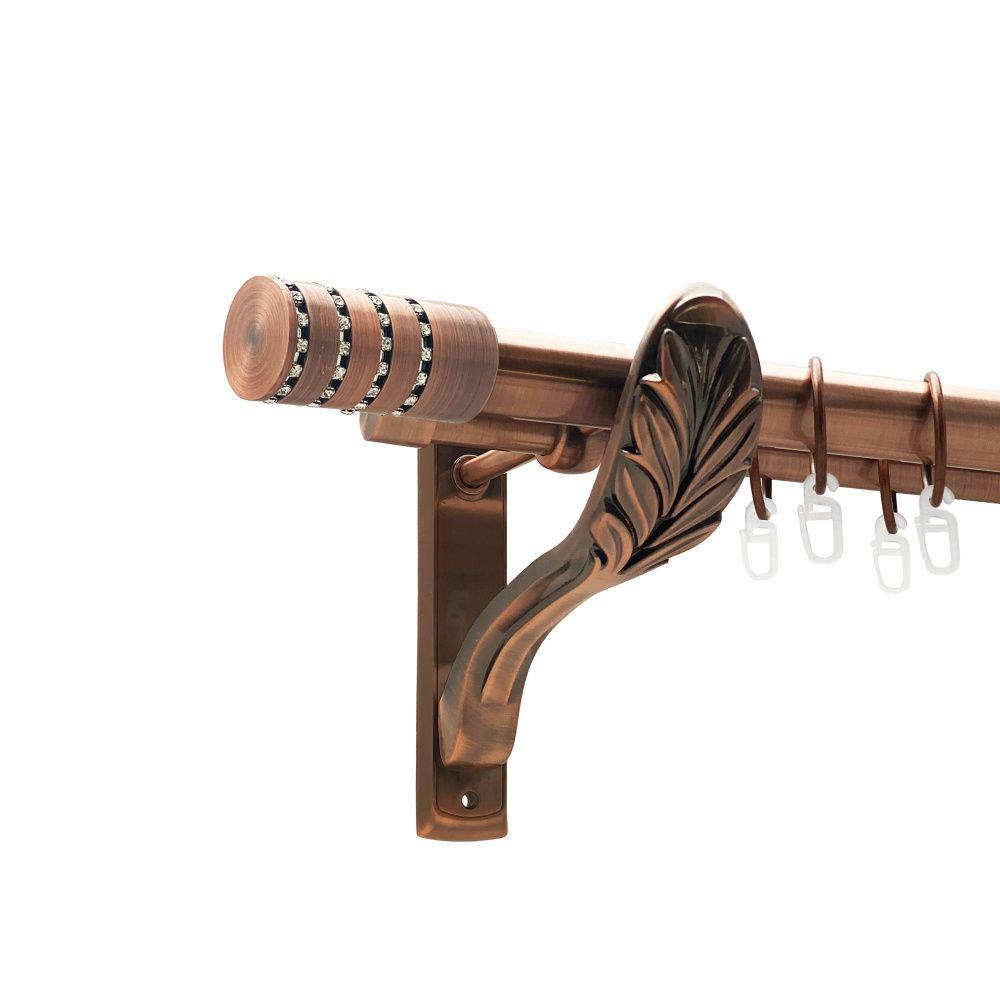 Карниз для штор Orvit Барамелла двухрядный гладкий 25/19 мм 300 см Античная медь (00-00021782)