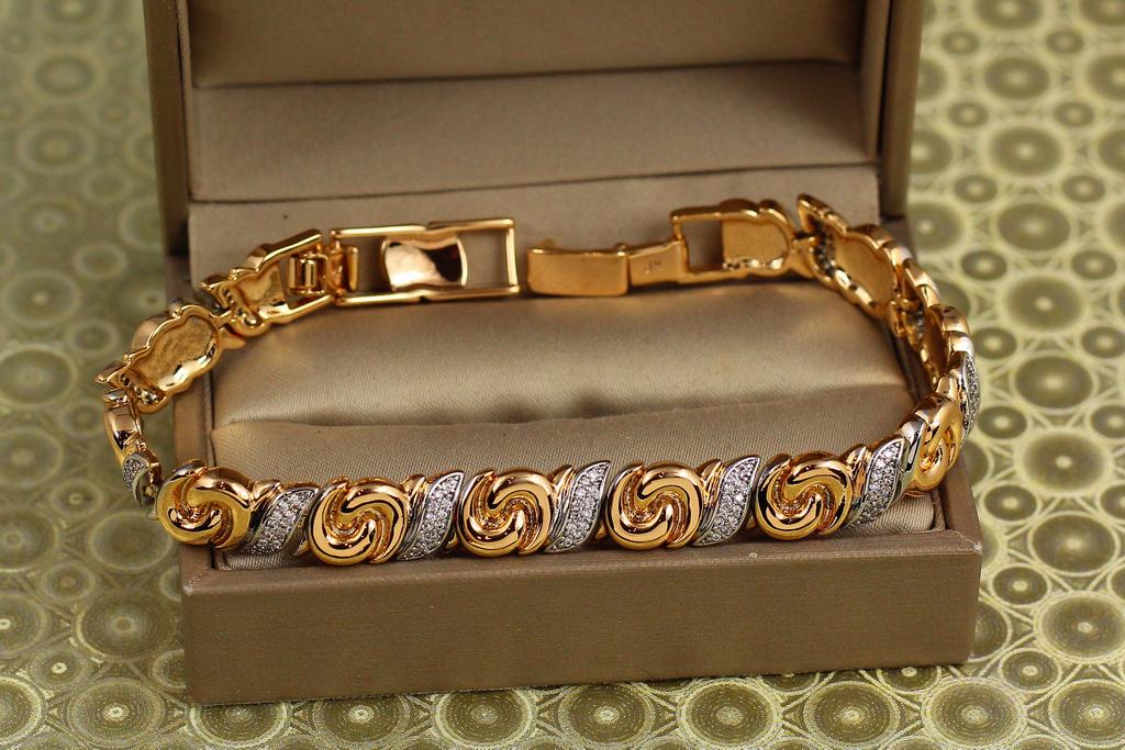 Браслет Xuping Jewelry Мальви з родієм 17 см 8 мм Золотистий