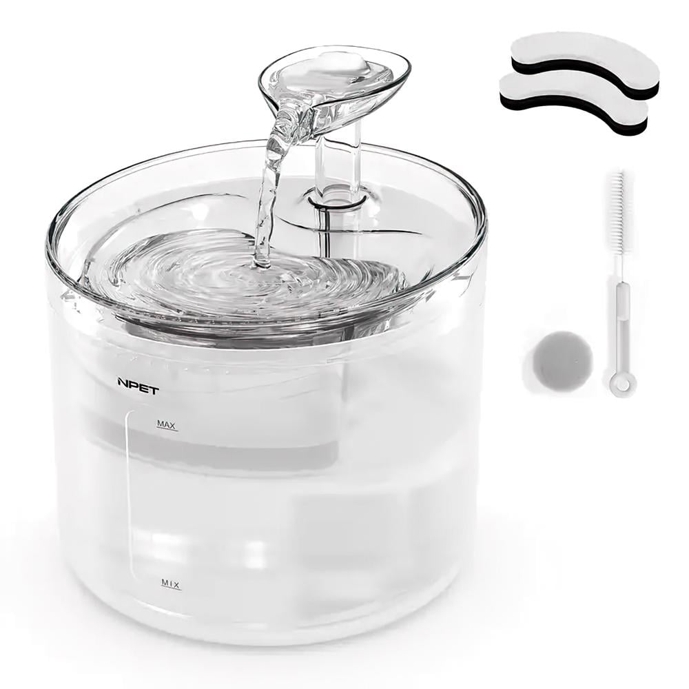 Питьевой фонтан для кошек и собак NPET WF100 1,6 л с фильтром Белый (00878) Питьевой фонтан для кошек и собак NPET WF100 1,6 л с фильтром Белый (00878)