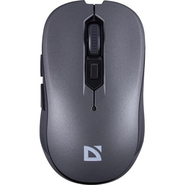 Компьютерная мышка беспроводная Defender Gassa MM-105 1600 DPI 6 бесшумных кнопок 1xAA Grey (52104)