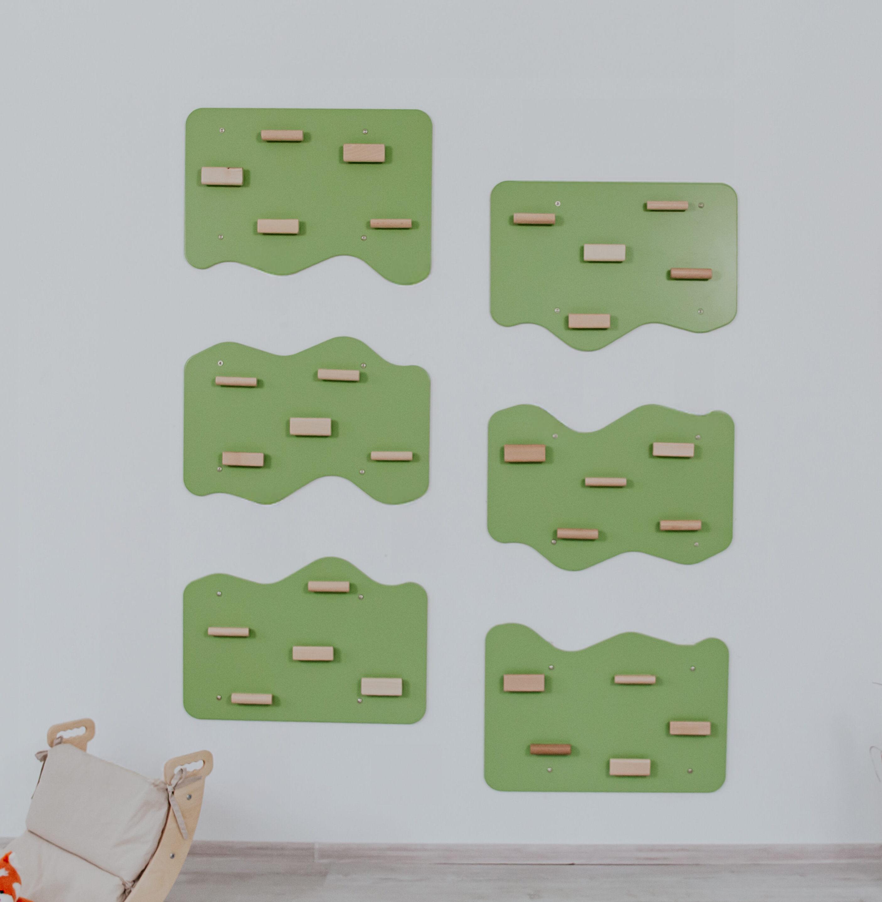 Скеледром для дітей Woodandhearts Хмаринка на 6 секцій Фісташковий/Натуральне дерево (AAUZ074_1)