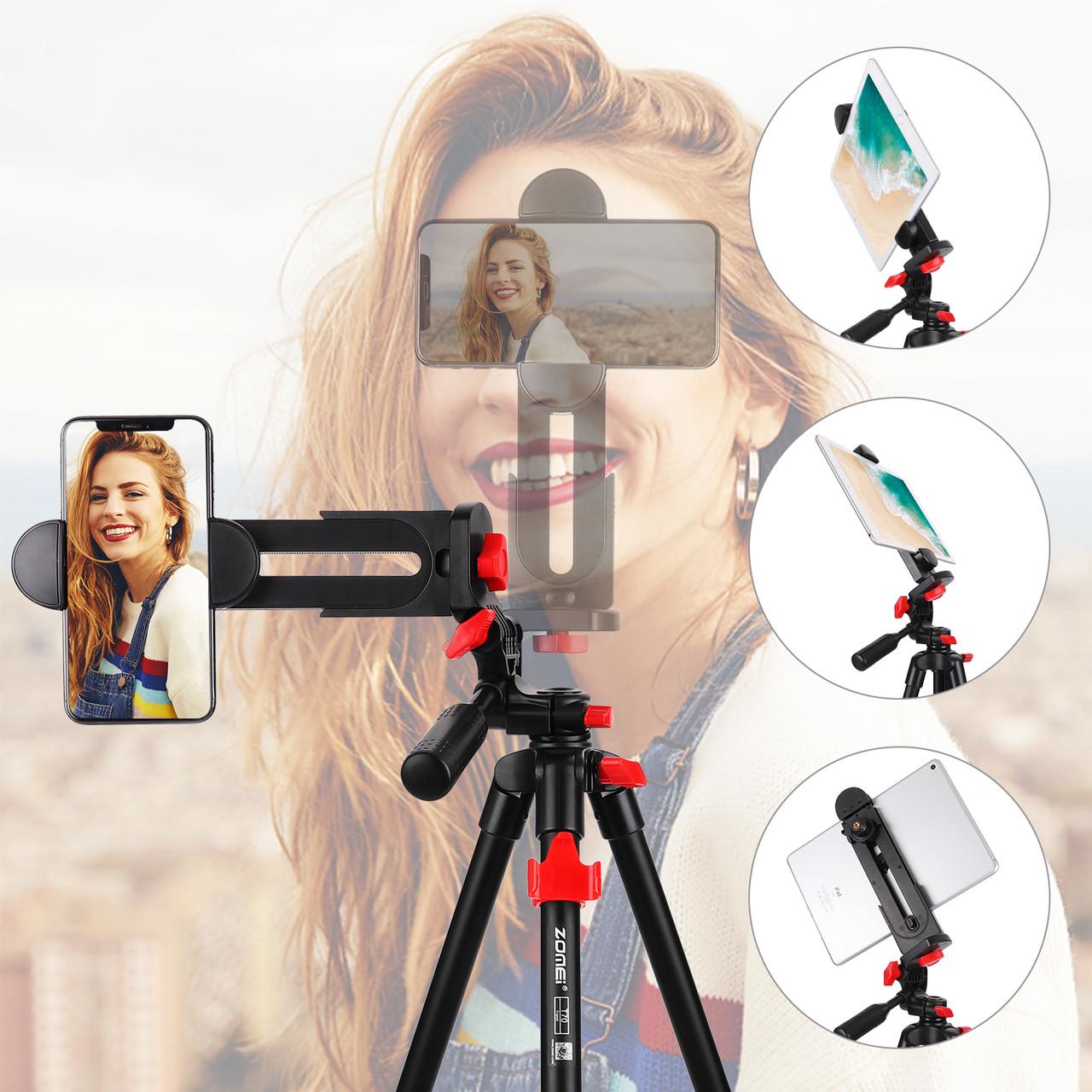 Штатив Zomei T70 для фотоапаратів камер та телефонів з кріпленням та пультом телефону - фото 3