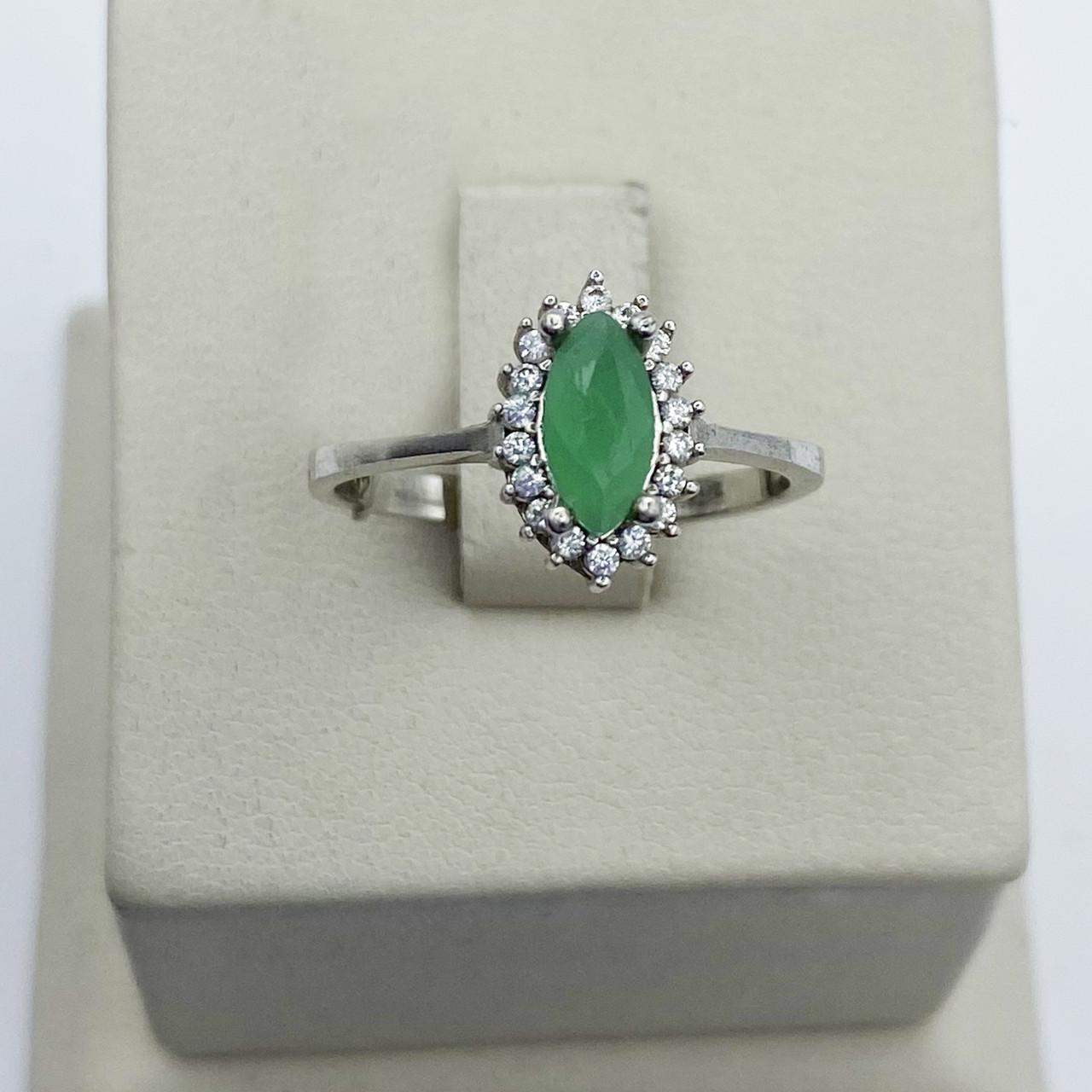 Кольцо серебряное с изумрудом р. 18 2,25 г (1994454739)