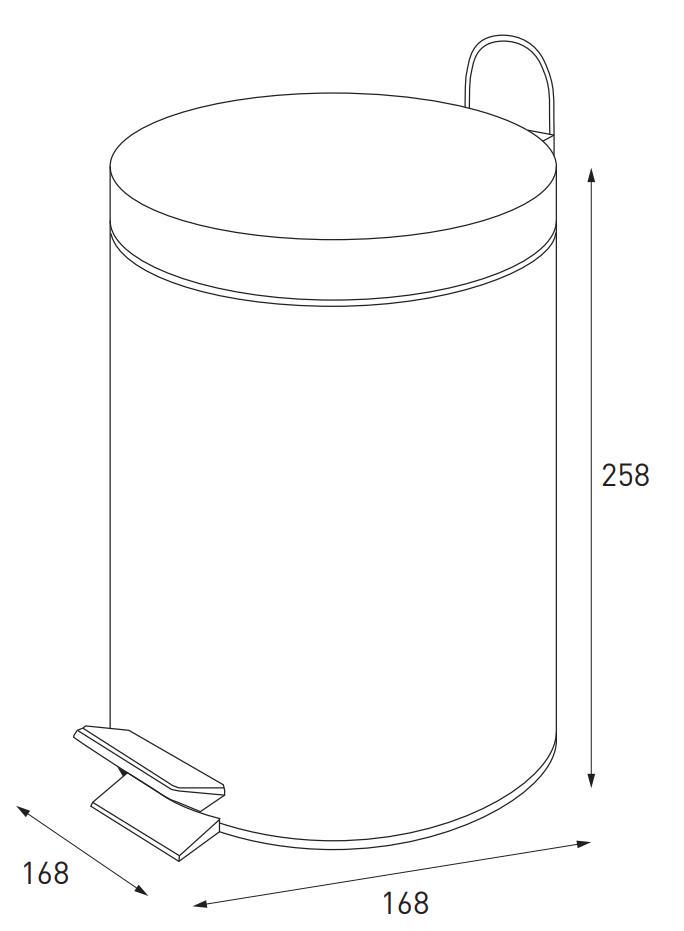 Відро для сміття Zerix Solo-TC0103 кругле 3 л Чорний (ZX5896) - фото 6