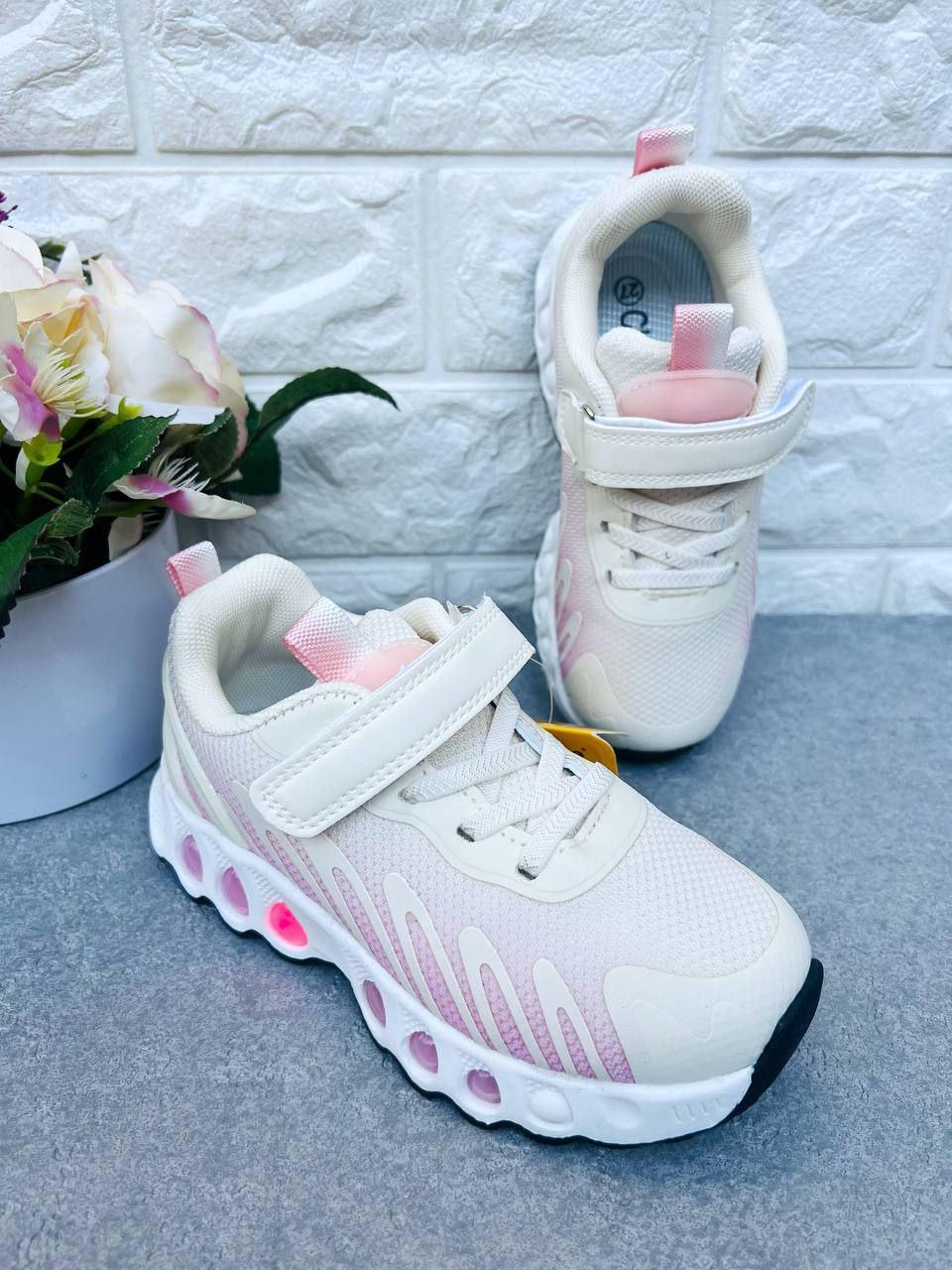 Кроссовки для девочки Clibee 2031 р. 29 19,5 см Белый/Розовый (2031-2)