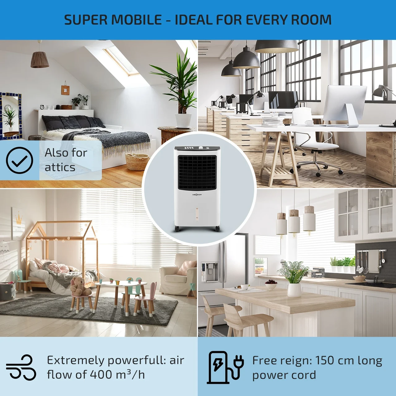 Повітроохолоджувач OneConcept MCH-2 V2 (10029741) - фото 5