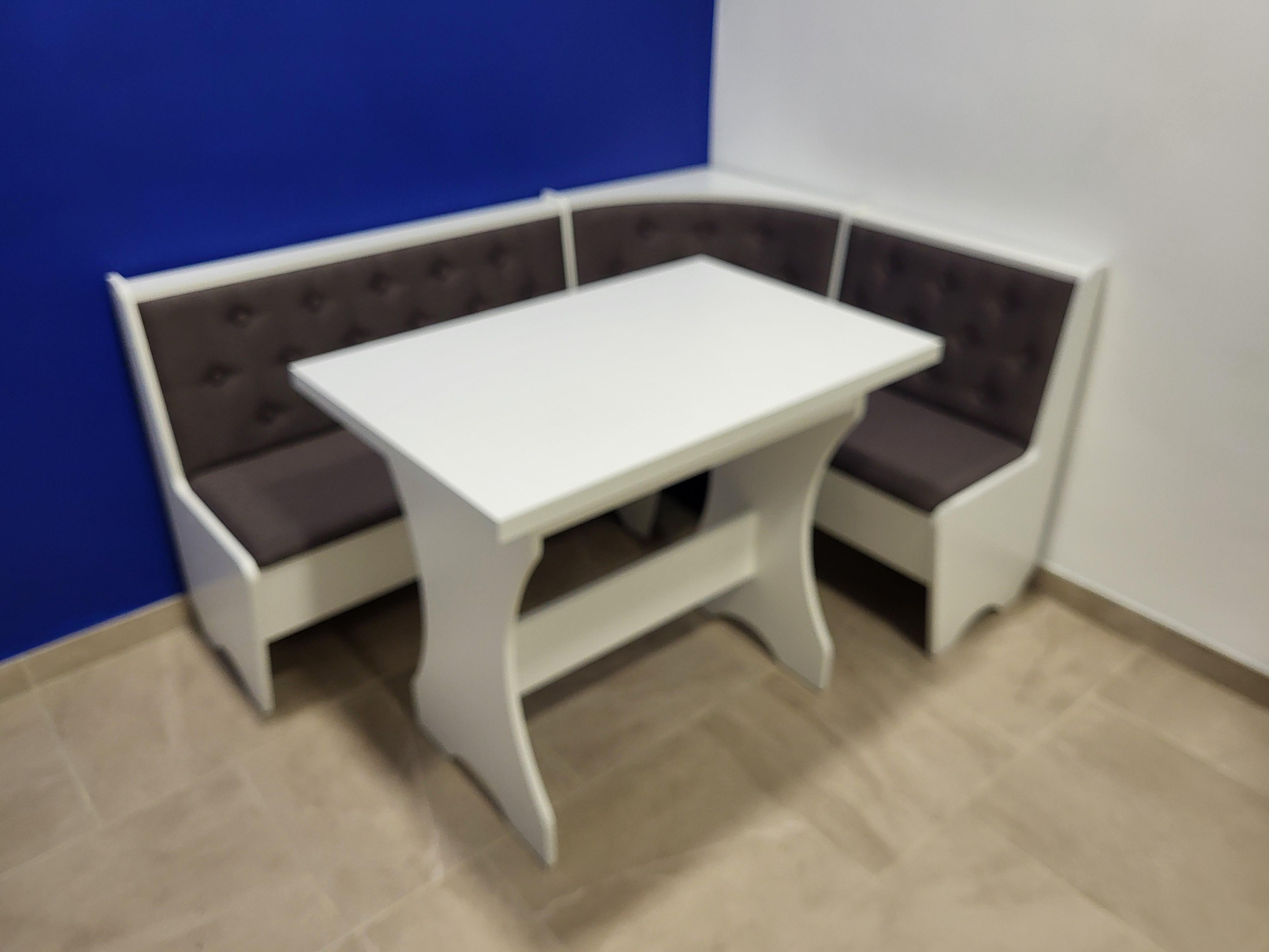 Кухонный уголок Семейный с раскладным столом 113,5х153,5 см Белый/Бонус Нова (KS-B-BN)