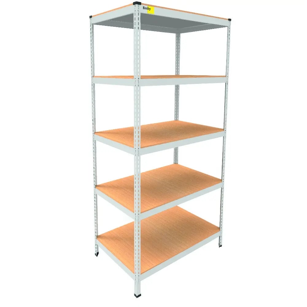 Стелаж металевий Emby Light Series 5 полиць ДСП до 100 кг 2100х900x450 мм (65d33a236fb0382fce23efe7)