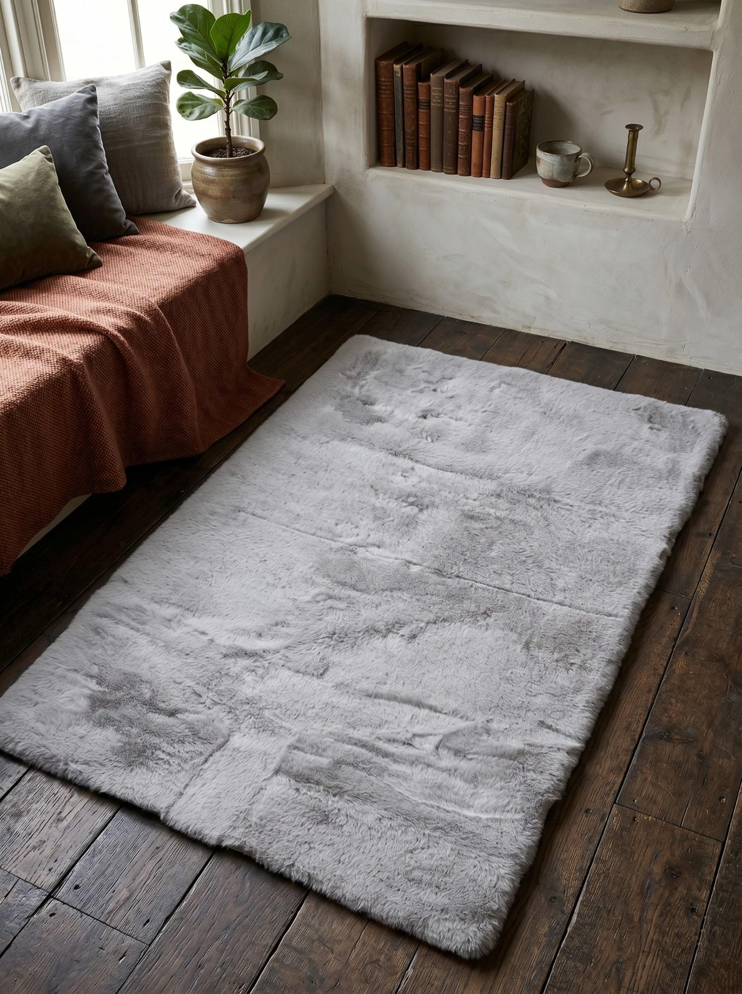 Ковер с высоким ворсом Estera tpr 100x200 см Light Grey (34139588)