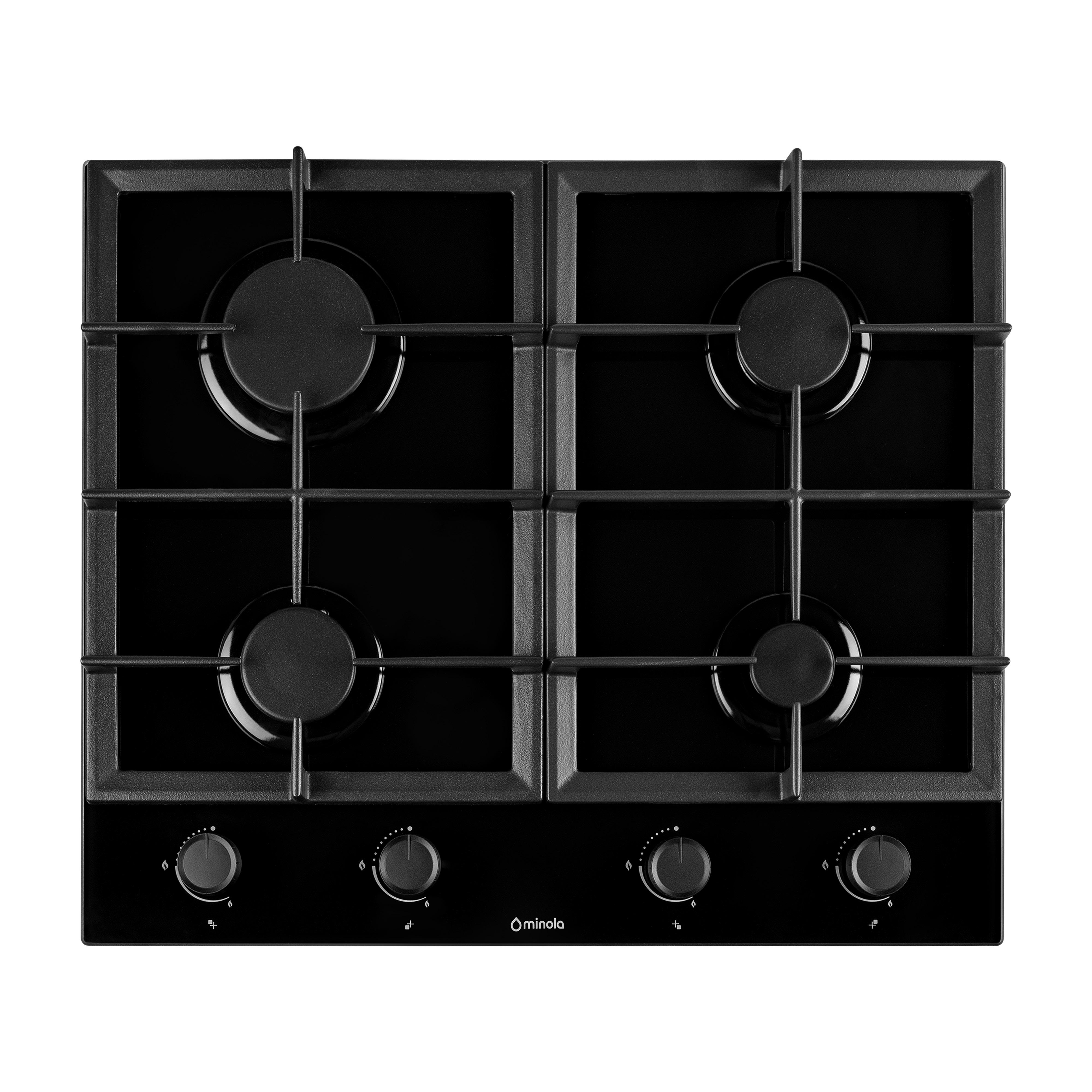 Варильна поверхня газова на склі Minola MGG 614204 Black (5902767908214)