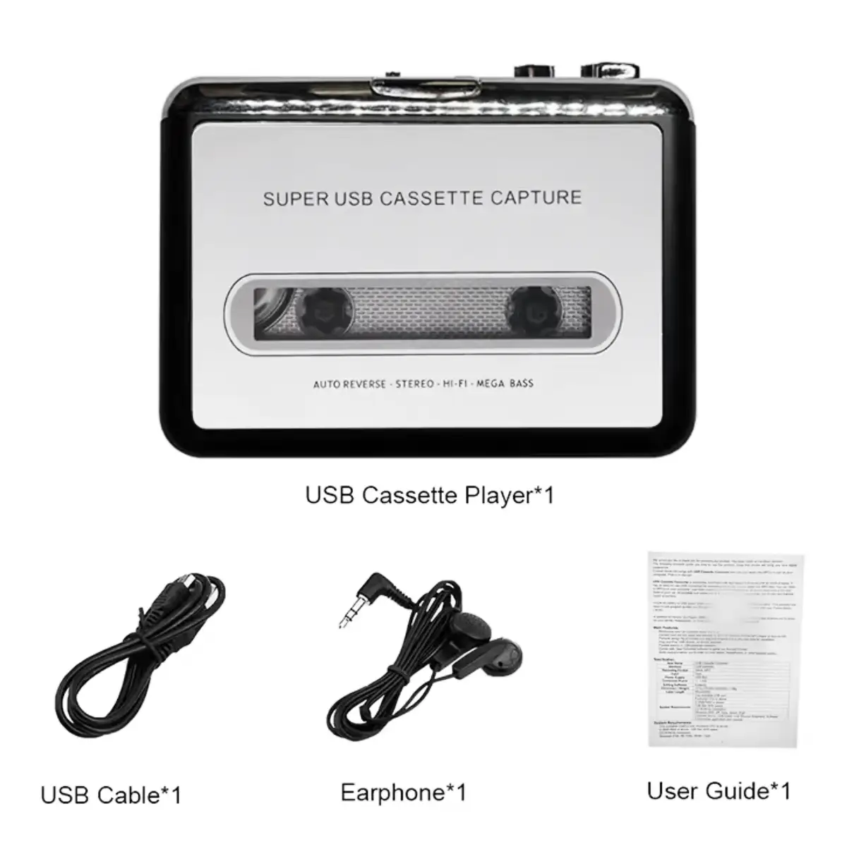 Плеєр касетний USB Logilink Walkman Cassette Player з оцифровкою аудіокасет MP3 Сірий (MK001074) - фото 4 Плеєр касетний USB Logilink Walkman Cassette Player з оцифровкою аудіокасет MP3 Сірий (MK001074) - фото 4