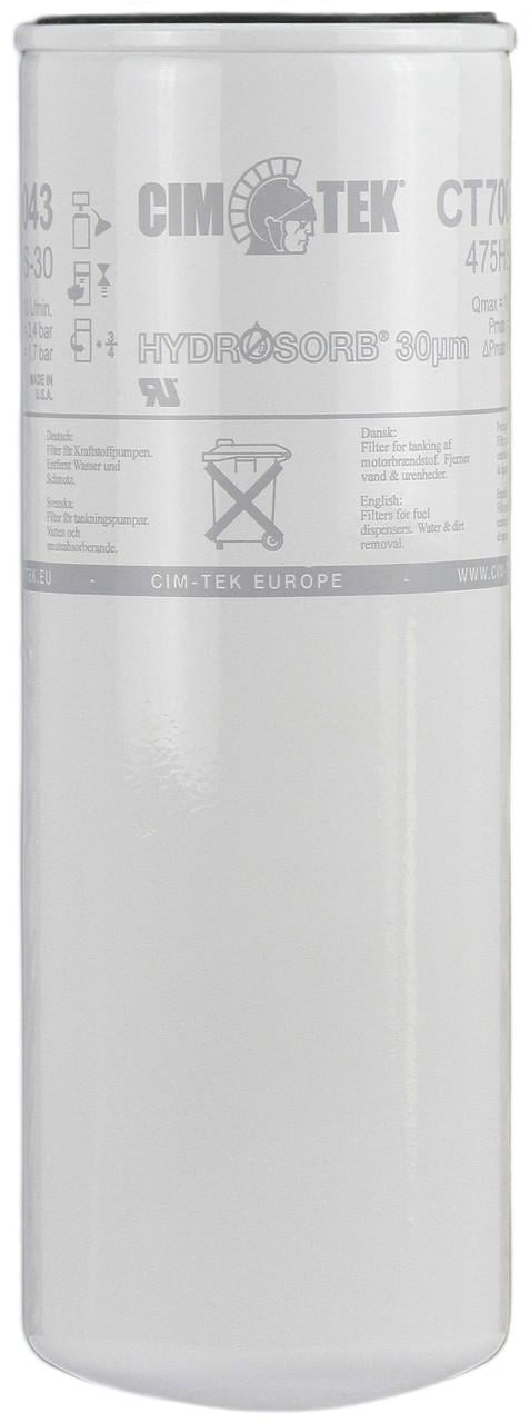 Фільтр тонкої очистки палива CIM-TEK 475XL HS-30 фільтрація 30 мікрон до 120 л/хв (PT_CT70043)