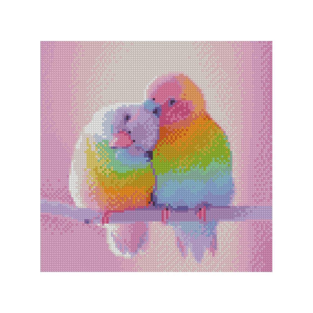 Алмазная мозаика Strateg Пара попугаев 30х30 см (Str-CA-0003)