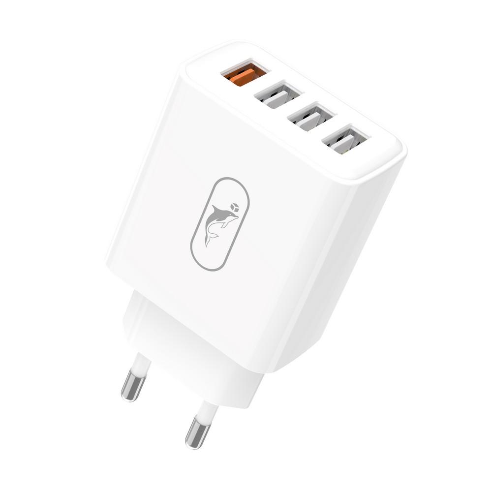 Зарядное устройство сетевое SkyDolphin SC40 4xUSB-A QC 3.0 32 Вт White (MZP-000186)