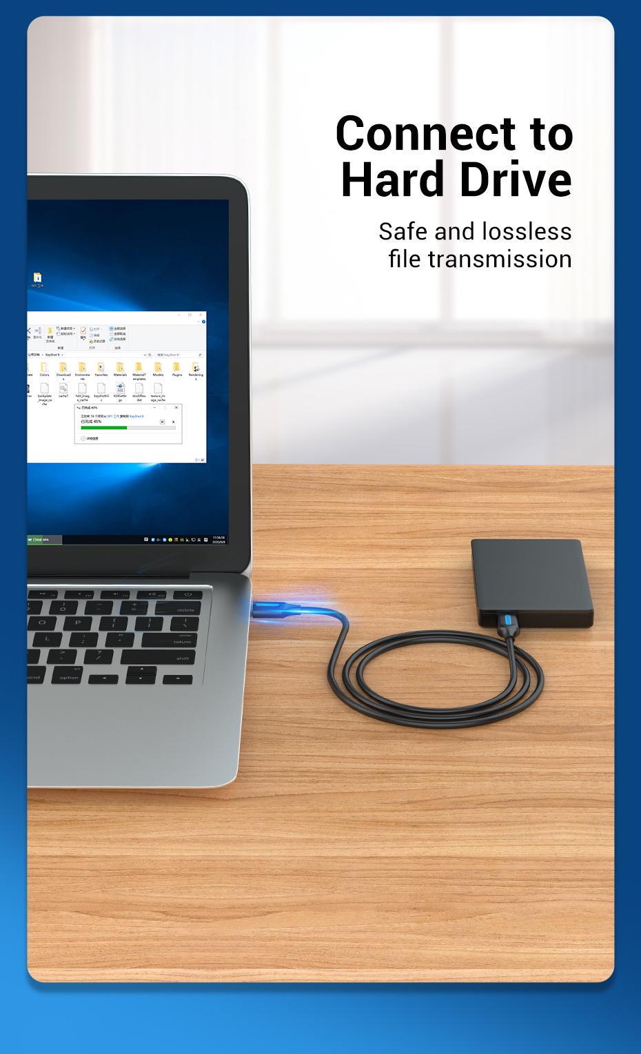 Кабель Vention USB 3.0-USB 3.0 5 Гбит/с 2A/5V USB-A папа на USB-A папа 0,5 м Черный (CONBD) - фото 7