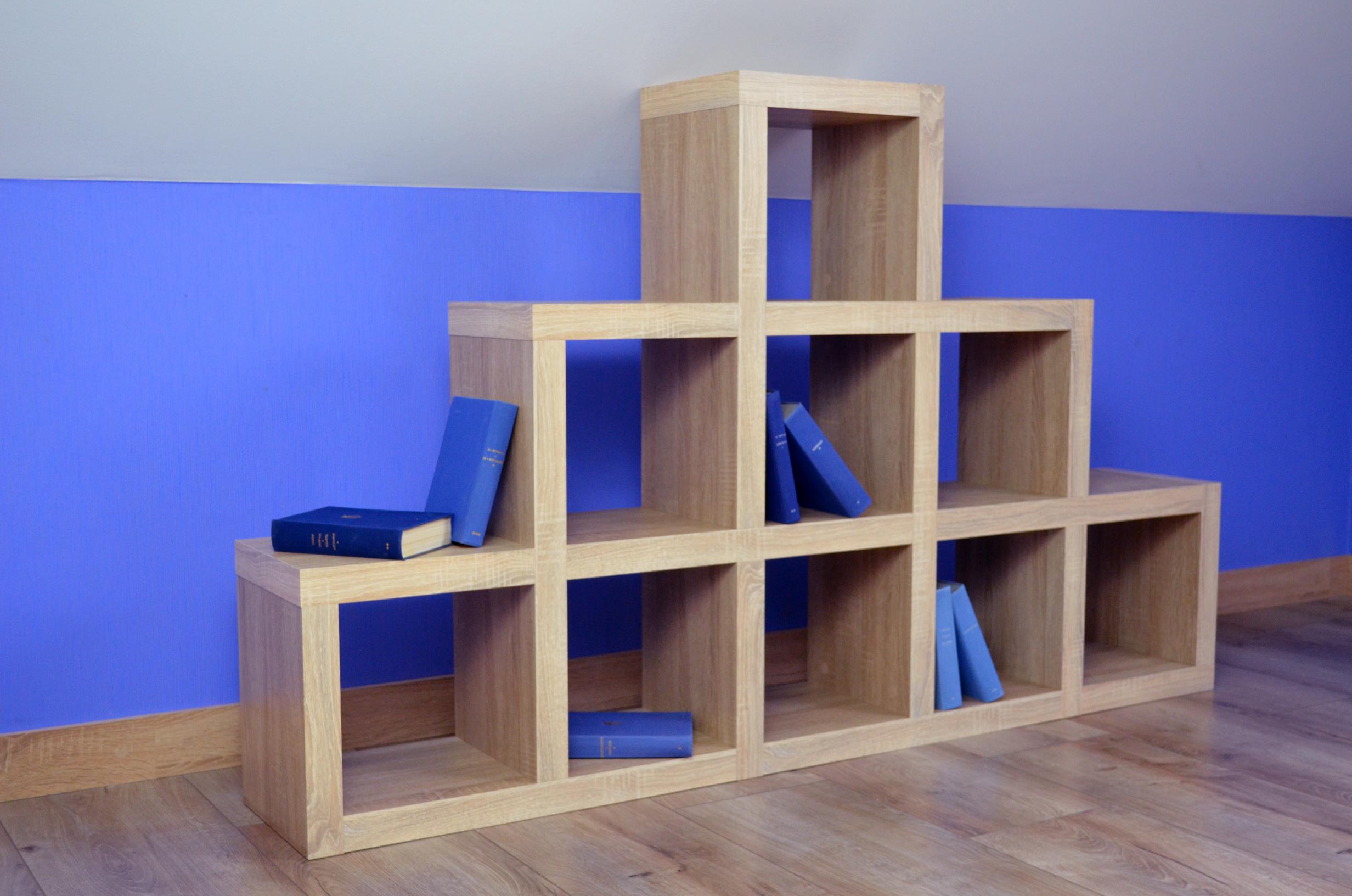 Шафа для книг Inteo Кубус Гірка 3 1750х1070х290 мм товщина корпусу 50 мм Дуб тахо