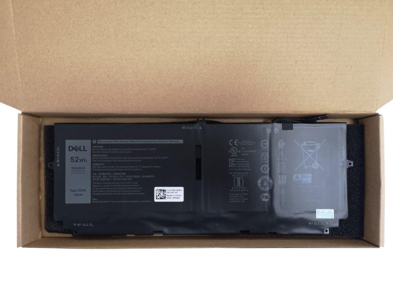Акумулятор для DELL XPS 13" 9300 i5 FHD 2020/9310/9380 series/2XXFW/FP86V/WN0N0/0722KK/722KK 6500 mAh 52Wh (31559091)
